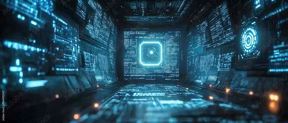 Aufkleber Advanced zeroday exploit testing environment, displaying cuttingedge hacking tools, vulnerability analysis, and secure system defenses in action