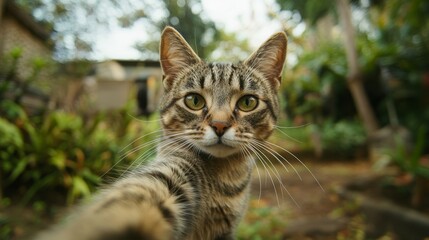 Fototapeta premium Cat selfie. Cat taking selfie