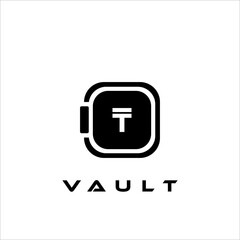 Combination of safe logo design and currency symbol
