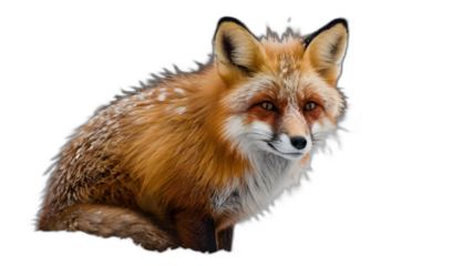 Wildlife animal fox isolated on white background