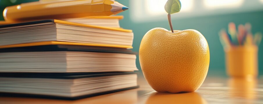 Essential Classroom Tools for Creativity and Learning Engaging Students with Books, Pencils, and an Apple