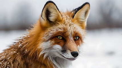 Wildlife animal fox isolated on white background