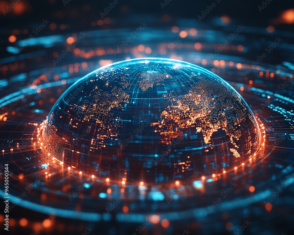 Poster Advanced global marketing automation software with a focus on CRM integration, digital processes, and automated business systems in a dynamic, techdriven environment