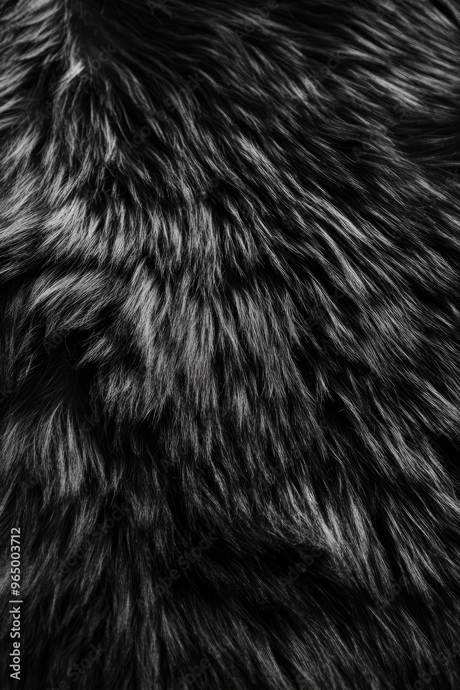 Wall mural an abstract background with a black fur texture creates a soft and tactile visual effect.