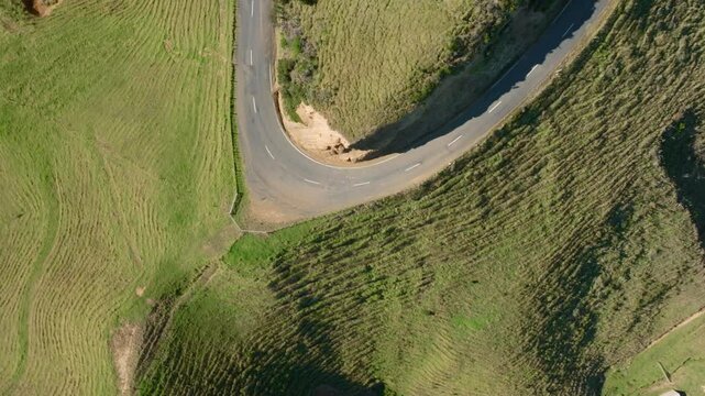 Rural farmland anc country road of Marokopa, Waikato, New Zealand.