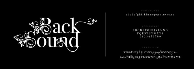 Backsound typography beauty fashion elegant minimalist serif italic fonts decorative wedding vintage retro logos. Minimal luxury font alphabet logo. Vector illustration