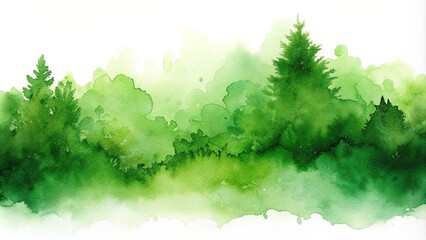 Fototapeta premium brush, artistic,green, handmade, composition, creative, illustration, design, art, vibrant, abstract, silhouette, Silhouette of a green handmade watercolor background abstract composition