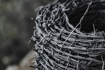 barbwire roll high quality photo grunge vintage