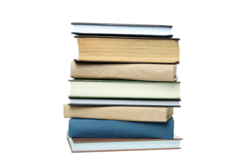 PNG,A stack of books, isolated on white background