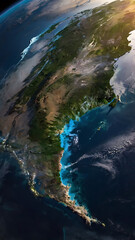 aerial view of the sea and earth