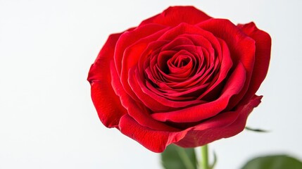 Ethereal Beauty: Vibrant Red Rose in Ultra HD on White background with High Contrast and Detailed Petals
