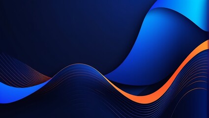 Minimal geometric background. Dynamic blue shapes composition with orange lines. Abstract background modern hipster futuristic graphic. Vector abstract background texture design, bright poster, banner