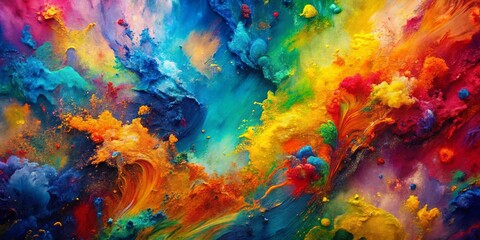 Abstract painting background with vibrant colors and interesting textures