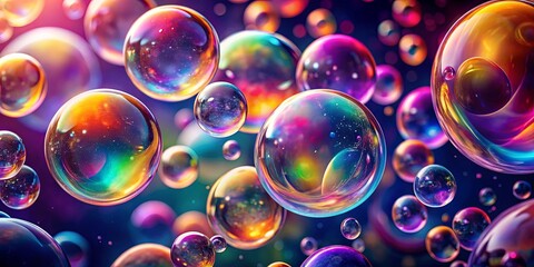 Naklejka premium Abstract and colorful 169 wallpaper with flying bubbles