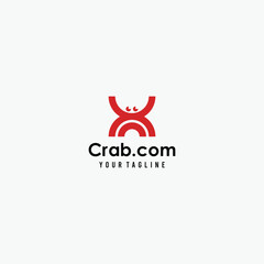 simple abstract crab logo design vector