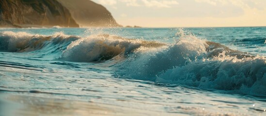 Naklejka premium Enjoy The Waves Coming From The Ocean