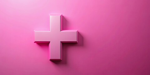 Obraz premium Pink cross symbol on a background for medical and healthcare concepts