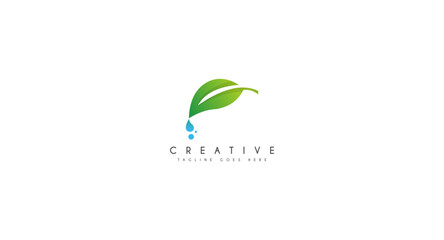 Water drop Logo vector. Droplet eco natural aqua Blue green icon