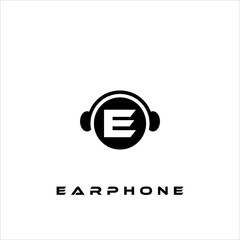 A combination of earphone logo design, letters and shapes