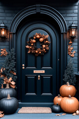 Obraz premium halloween background with pumpkin and pumpkins