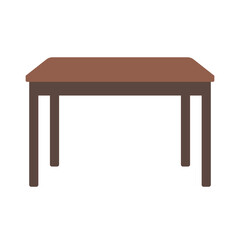Wooden table vector flat illustration, dining table furniture clip art, wood multipurpose table clipart, isolated on white background