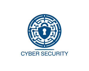 Cyber security logo icon symbol vector illustration. Modern cyber security logo