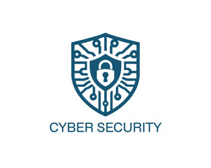 Cyber security logo icon symbol vector illustration. Modern cyber security logo