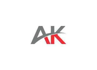 AK logo design vector icon template with white background