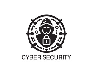 Fototapeta premium Cyber security logo icon symbol vector illustration. Modern cyber security logo