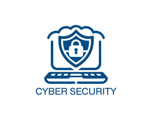 Cyber security logo icon symbol vector illustration. Modern cyber security logo