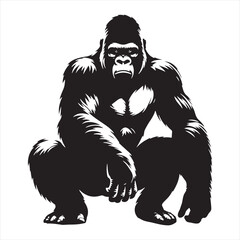 gorilla silhouette vector