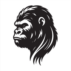 gorilla head silhouette vector