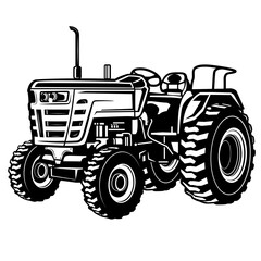 Tractor | Heavy Equipment | Land Cultivator | Farming Equipment | Tractor Driver | Skilled Driver | Farm Vehicle | Truck Operator | Original Illustration | Vector and Clipart | Cutfile and Stencil