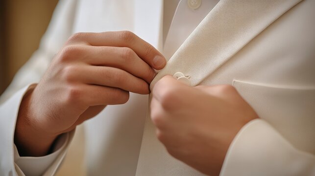 Adaptive button hook, being used on a shirt, close-up of hands, soft indoor light