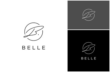 Letter B Initial Signature Script Calligraphy Cursive Font Luxury Vector Logo Design Illustration