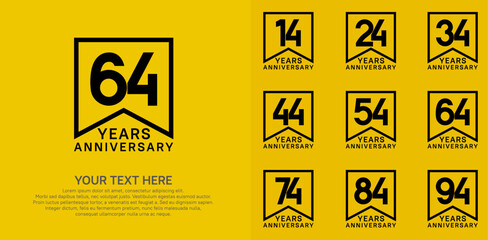 anniversary logotype set. black color can be use for celebration