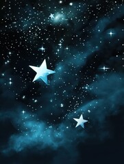 A blue sky with two stars in it