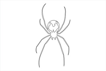 Vector continuous one line art drawing of spider illustration design


