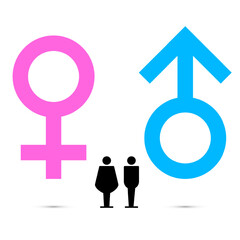 Vector Icon Symbols for Male and Female. Man and woman Illustration.