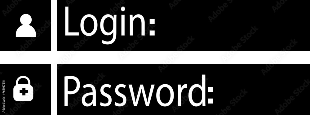 Poster login and password flat icon. login access secret private password. modern sign in and register page
