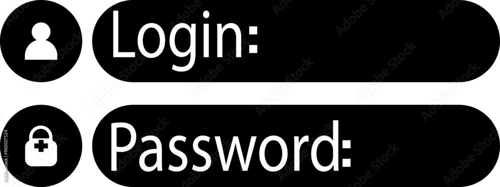 Poster login and password flat icon. login access secret private password. modern sign in and register page