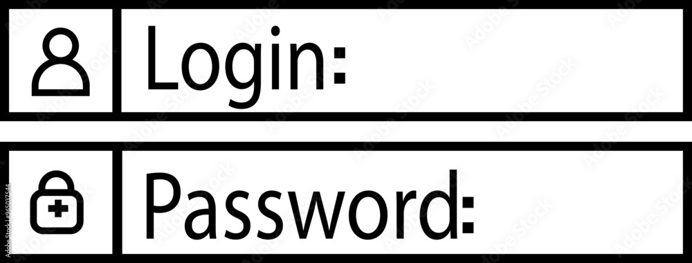Poster login and password line icon. login access secret private password. modern sign in and register page