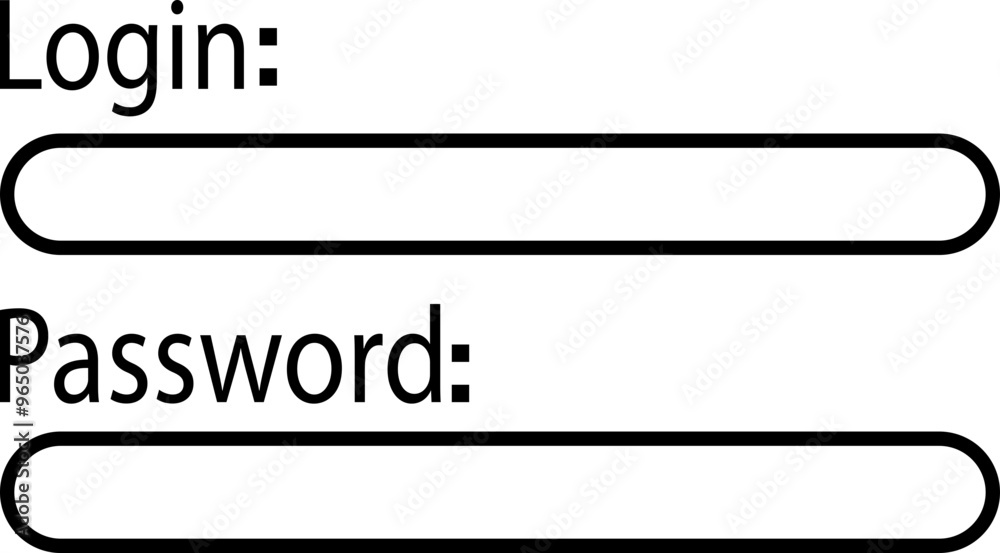 Poster login and password line icon. login access secret private password. modern sign in and register page