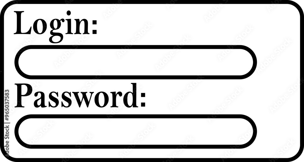 Poster login and password line icon. login access secret private password. modern sign in and register page