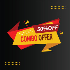 Vector combo offer promotional banner Combo offers labels and sale banner