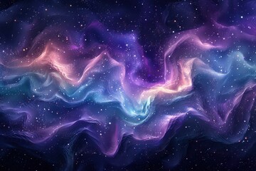 Fototapeta premium A colorful, swirling galaxy with a mix of green, yellow, and purple hues