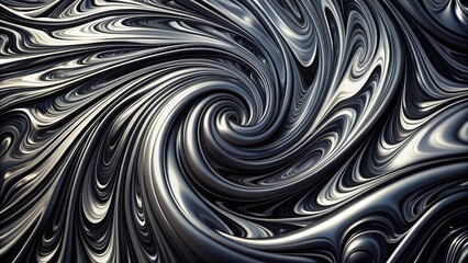 noise, black, depth of field, marble, Black noise aluminum liquid metal swirling in a mesmerizing abstract pattern with a hint of marble chrome creating an illusionary depth of field