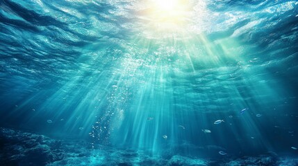 Fototapeta premium Sustainable fish farm, with clear water tanks, fish swimming, soft natural light