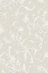 Elegant white background with flowers and vines