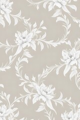 Fototapeta premium Elegant white background with flowers and vines